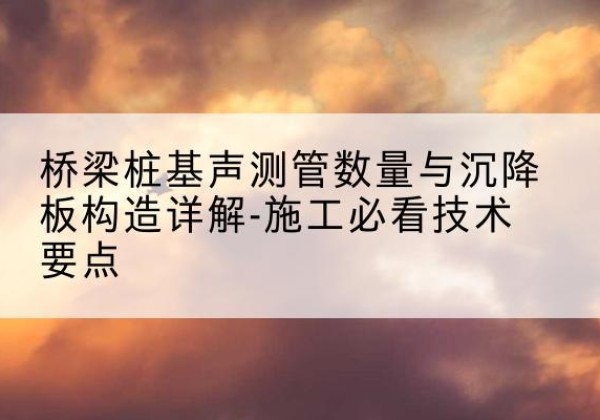 双台子桩基需要预埋几根声测管？-桥梁桩基声测管数量与沉降板构造详解-施工必看技术要点